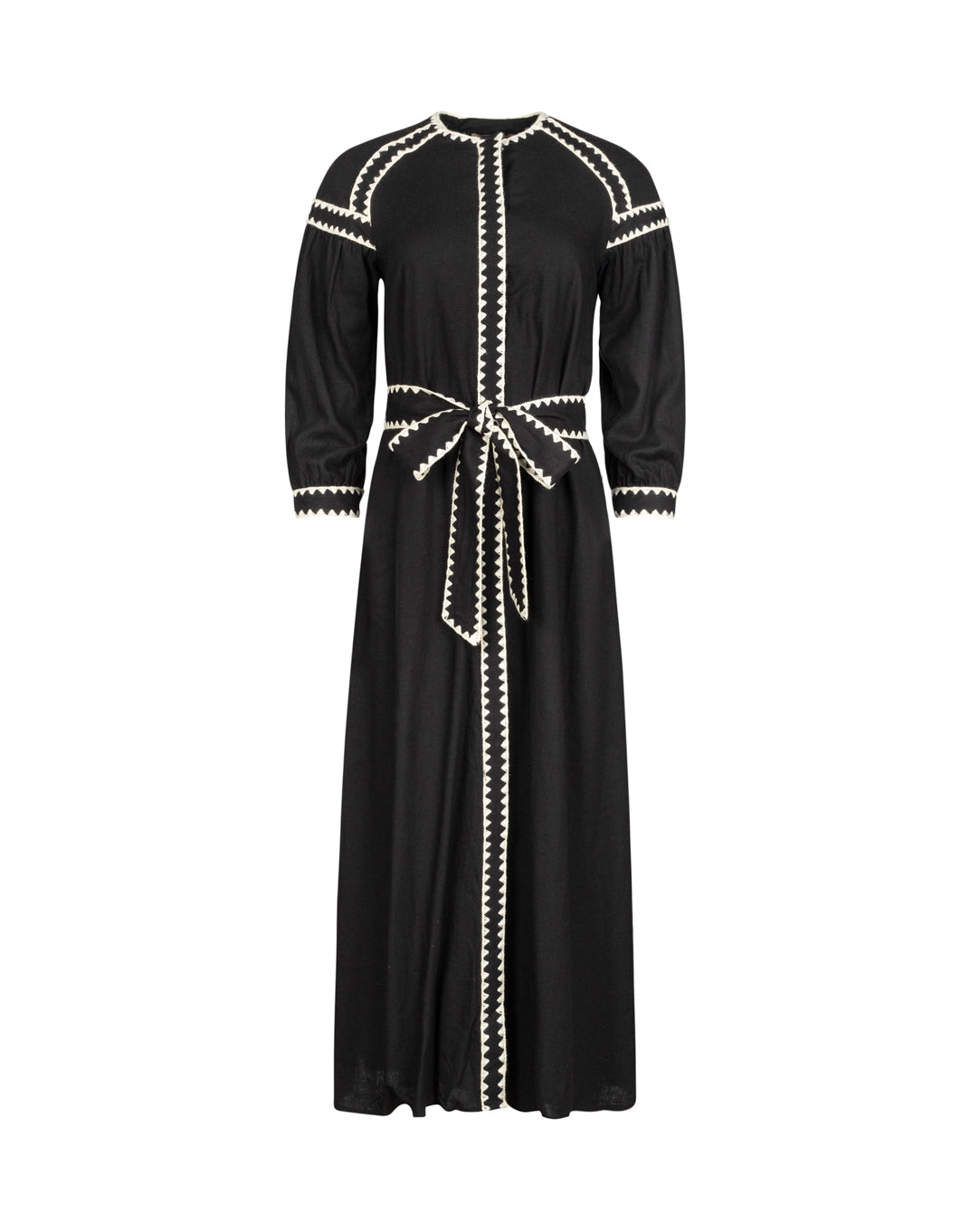 Scallop Trim Belt Dress - Junees