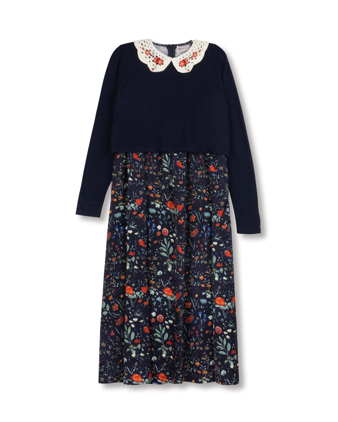 Crochet Collar Pullover And Slip Dress