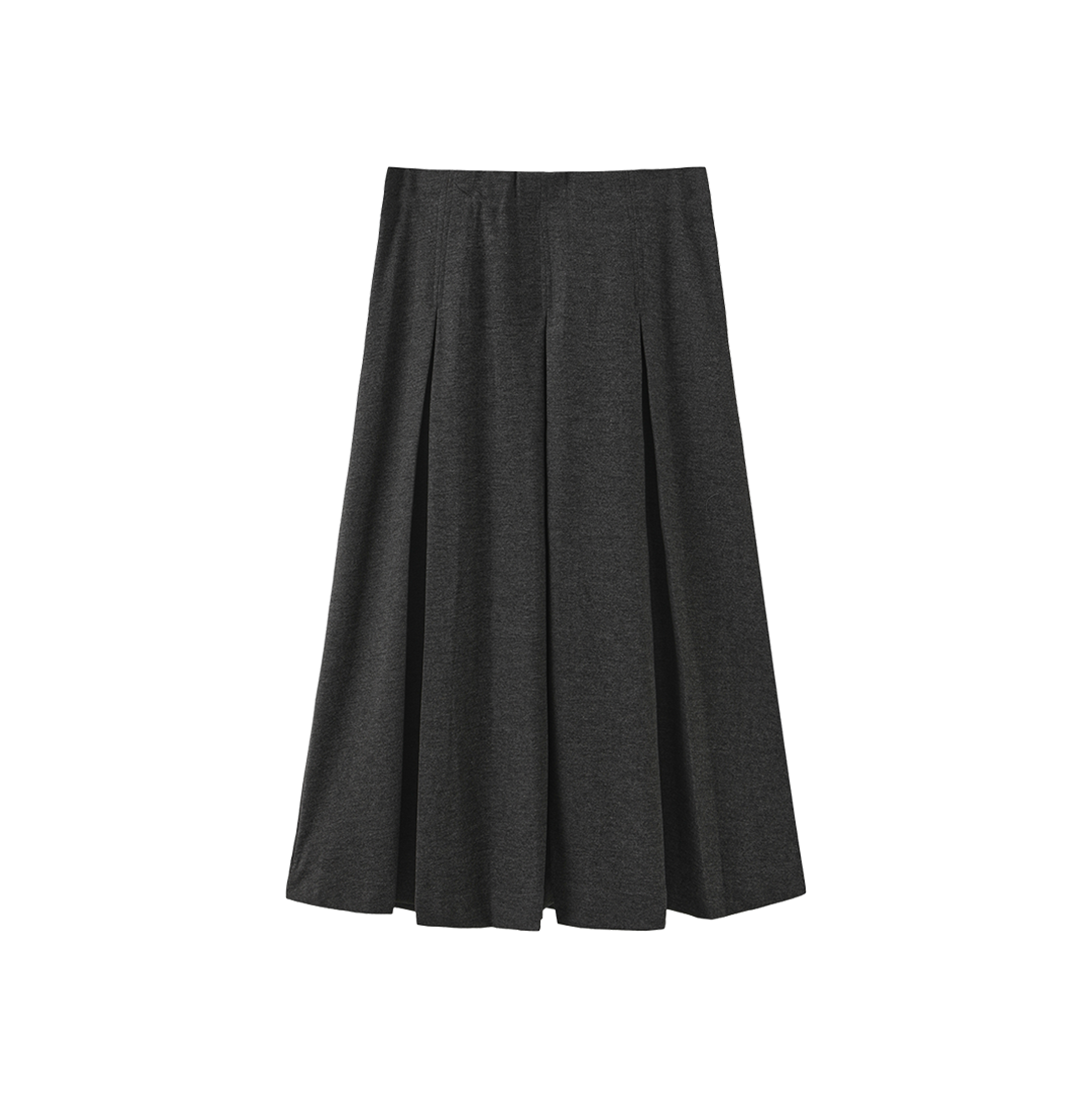 Wool Pleated Midi Skirt