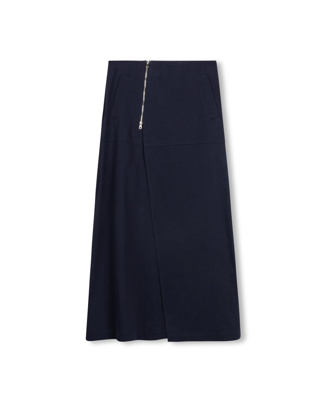 Denim Zipper Maxi Skirt - Junees