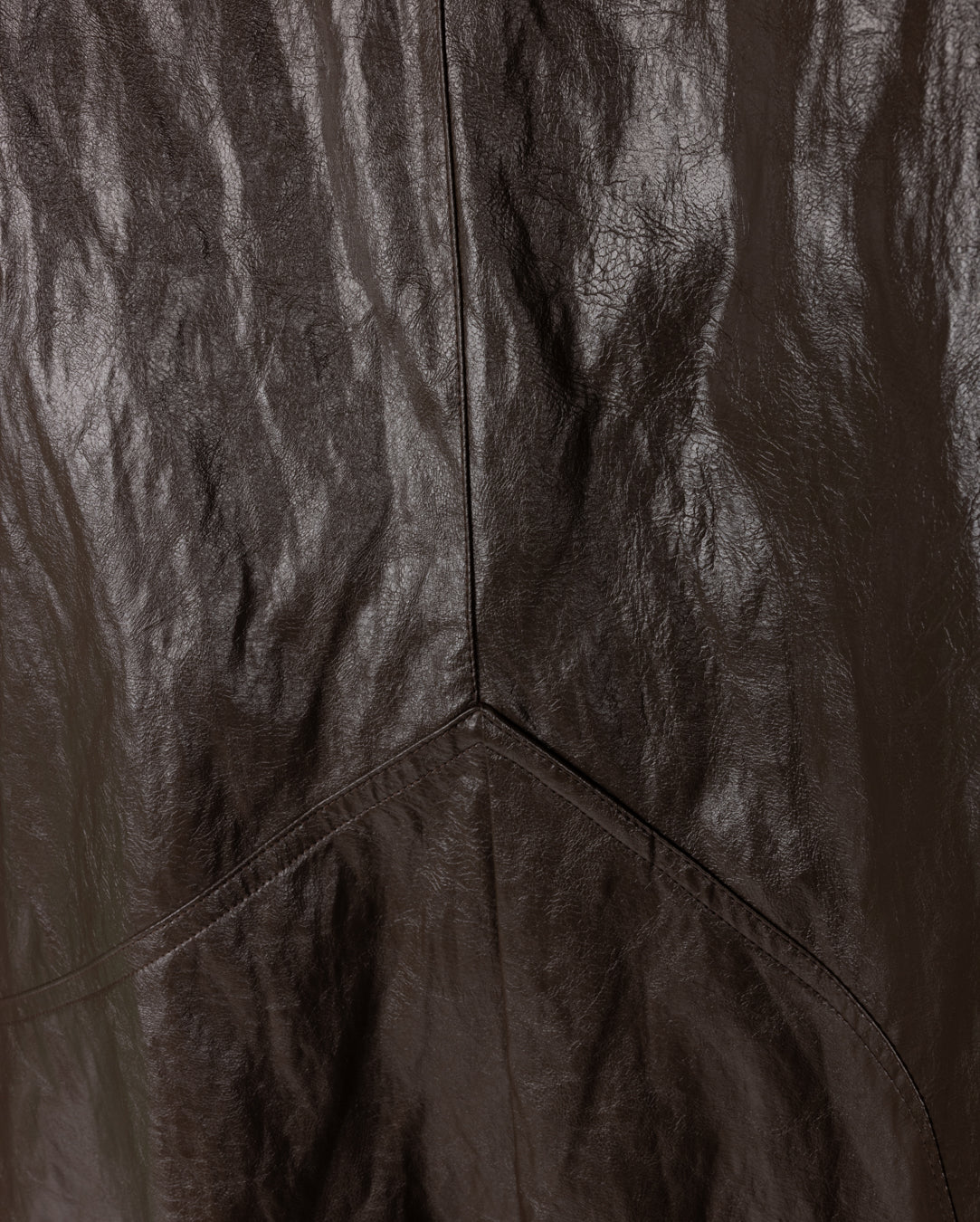 Creased Effect Leather Skirt