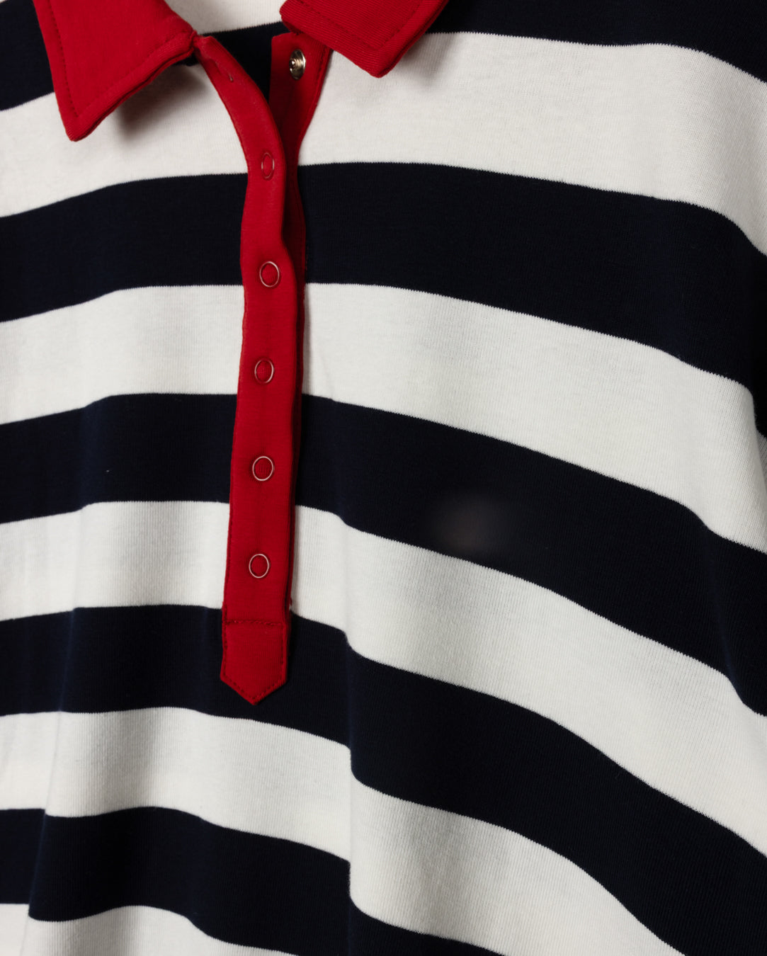 Oversized Striped Contrast Collar Polo