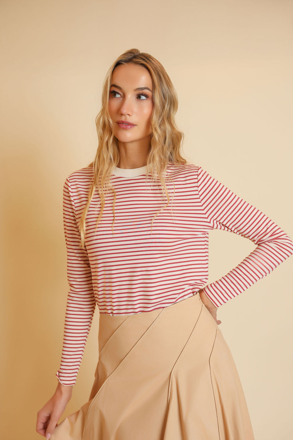 Puff Sleeve Striped Tee