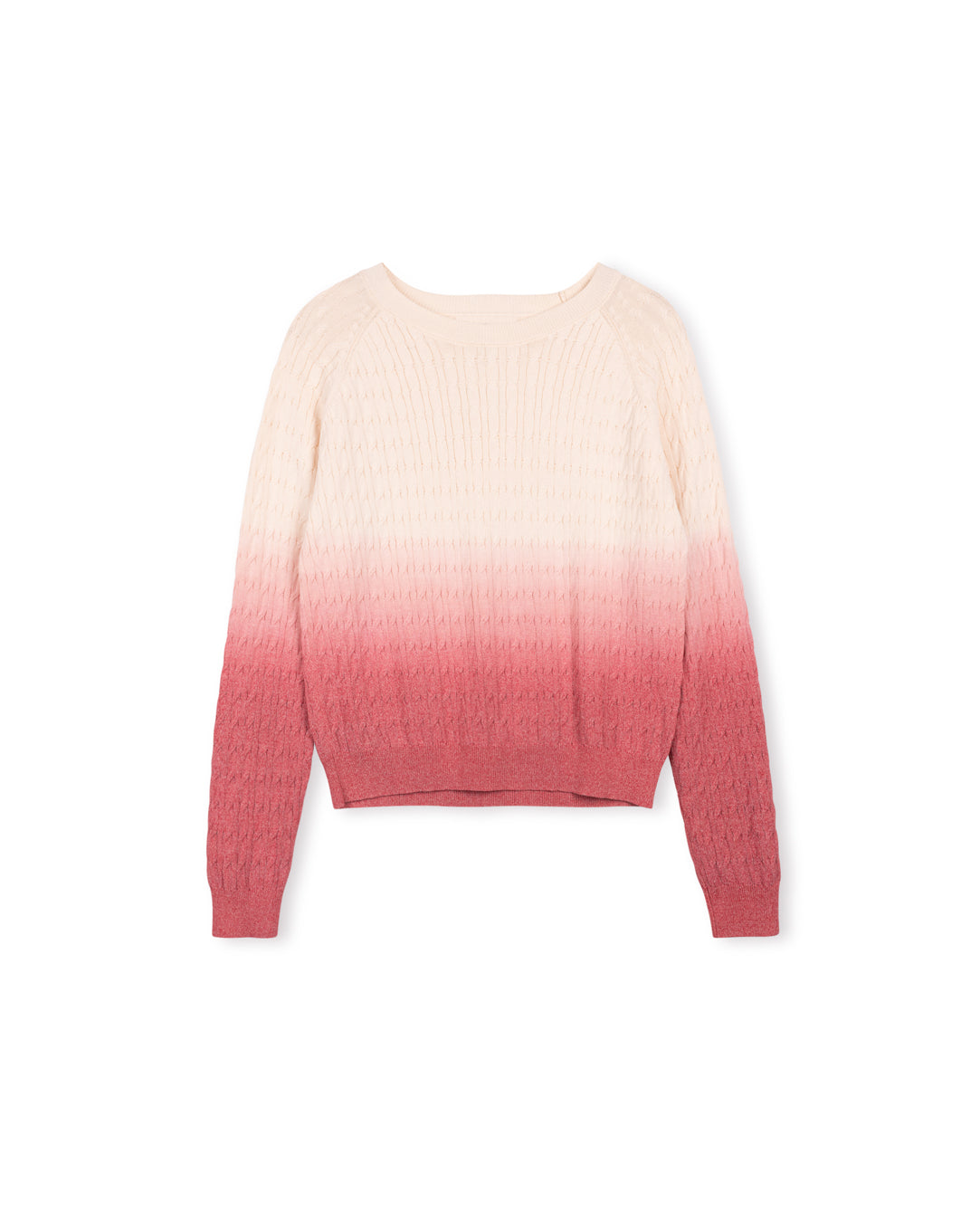 Ombre Cable Knit Sweater W-17271