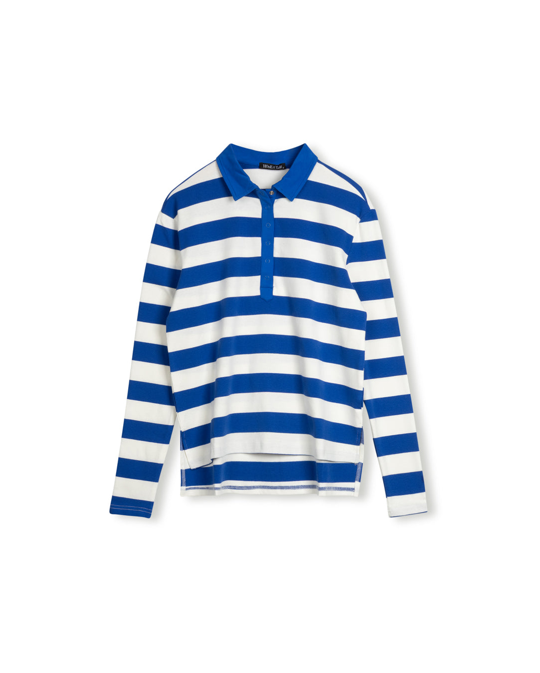 Oversized Striped Contrast Collar Polo - Junees