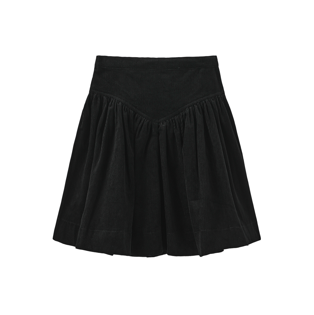 Corduroy Drop V Gathered Skirt