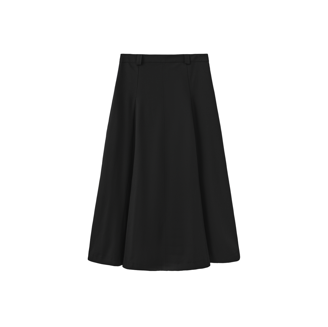 Stretch Wool Insert Pleat Skirt