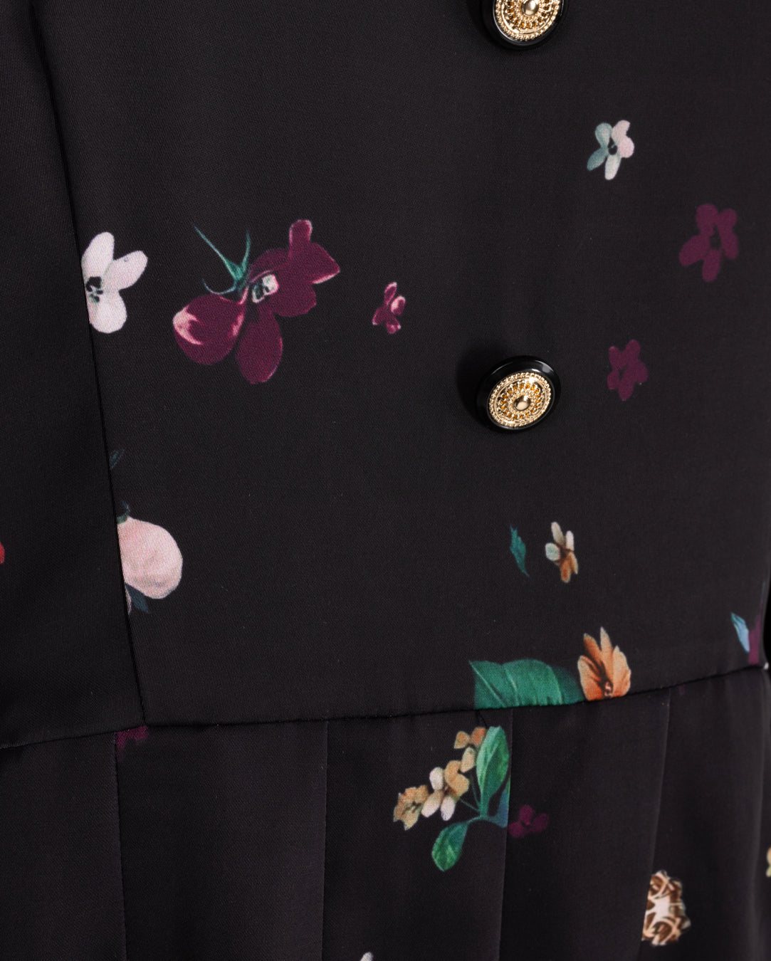 Contrast Floral Print Midi Dress W-21497