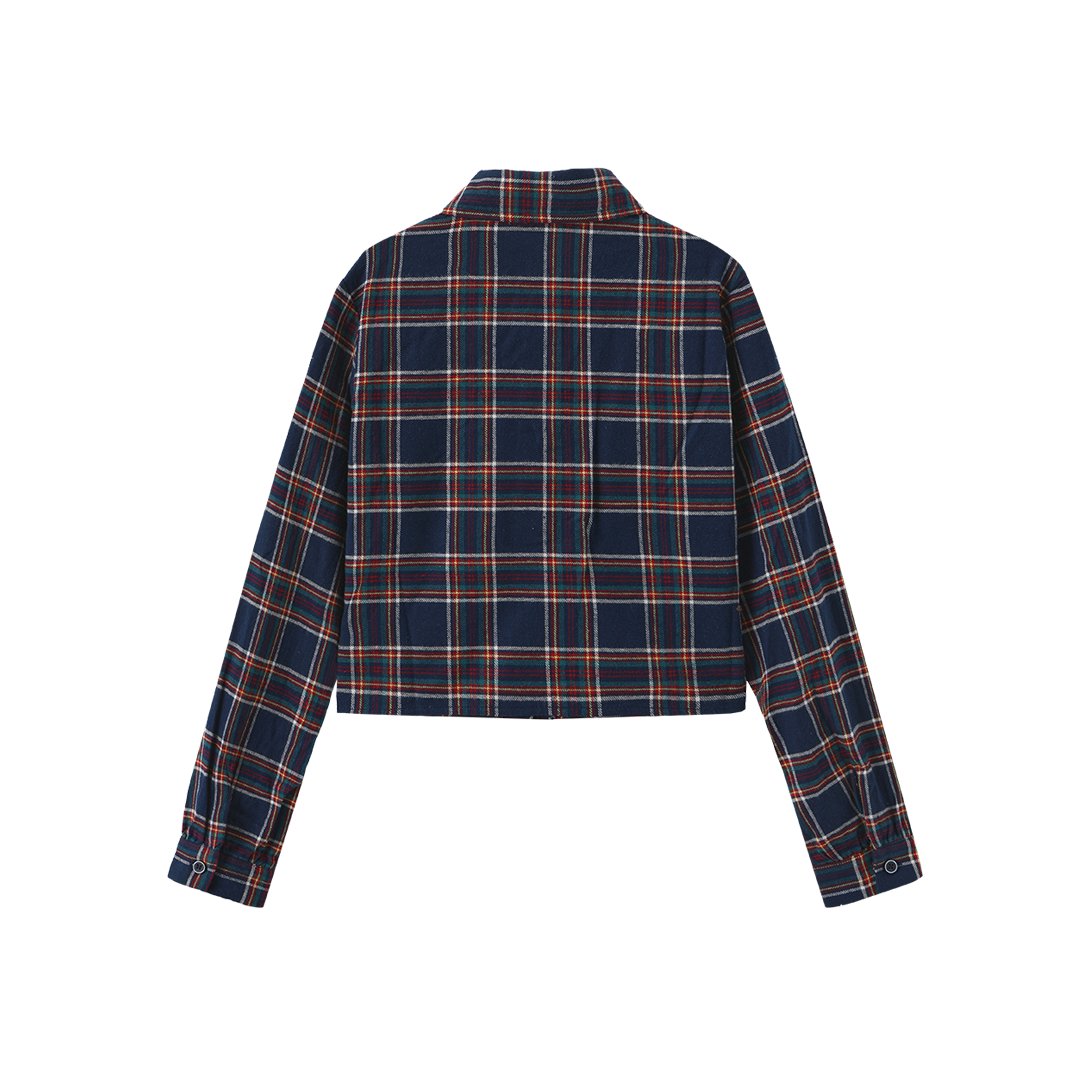Cropped Plaid Blouse