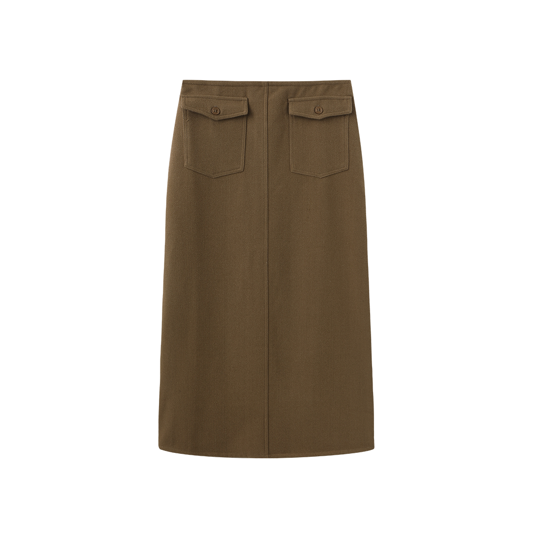 Straight Front pocket Midi Skirt