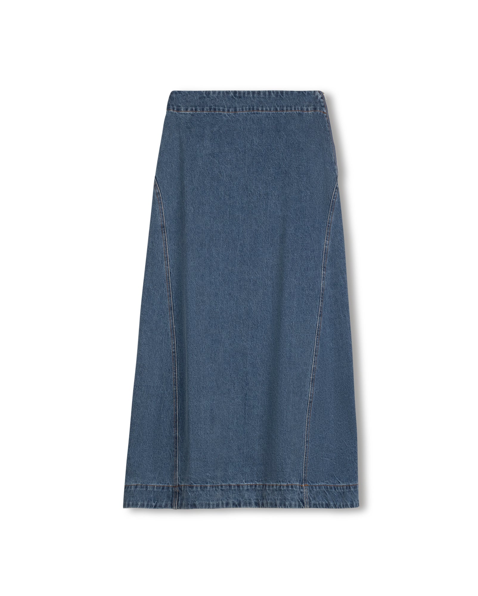 Denim Seam Detailed Maxi Skirt