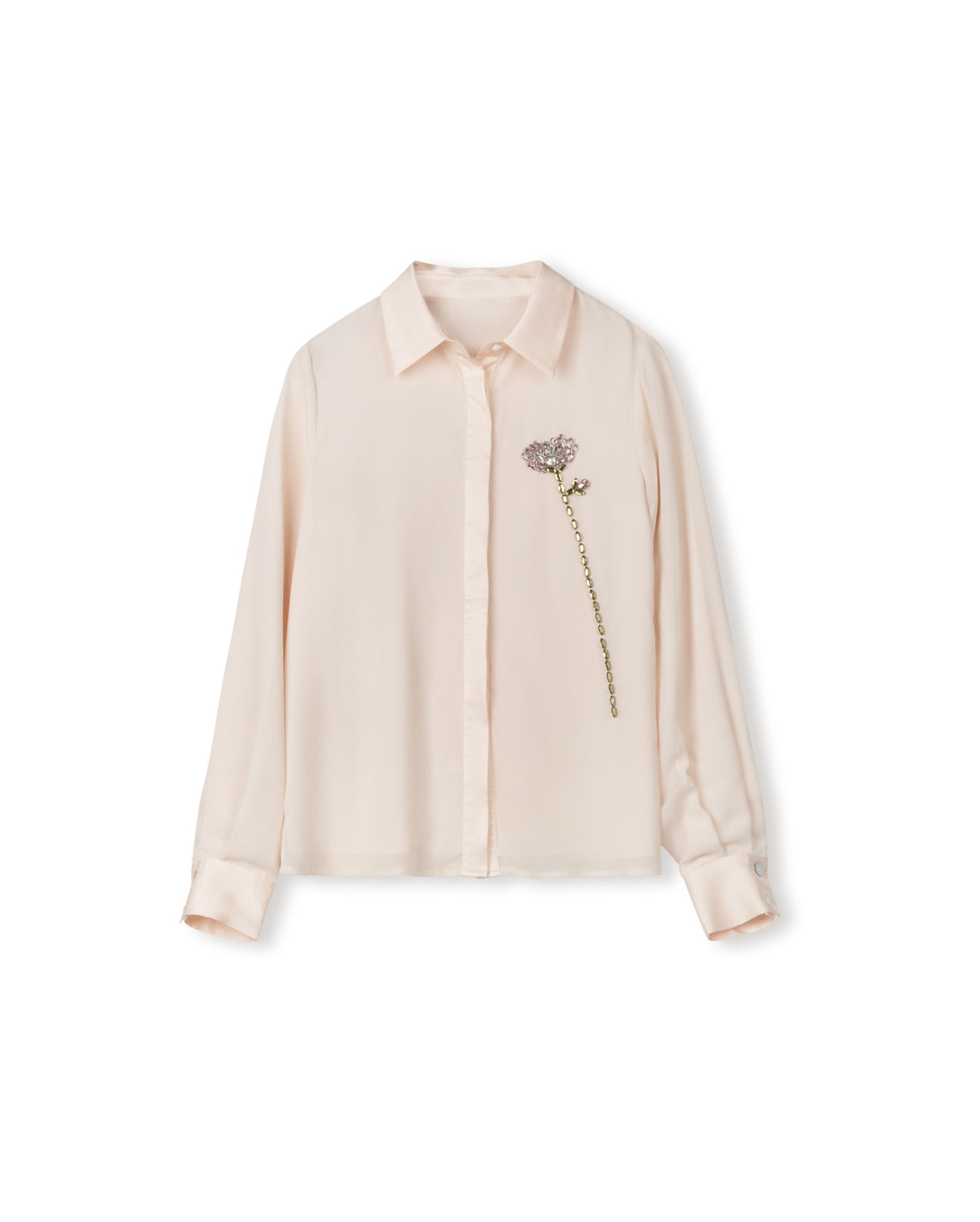 Brindle Sheer Beaded Flower Blouse - Junees