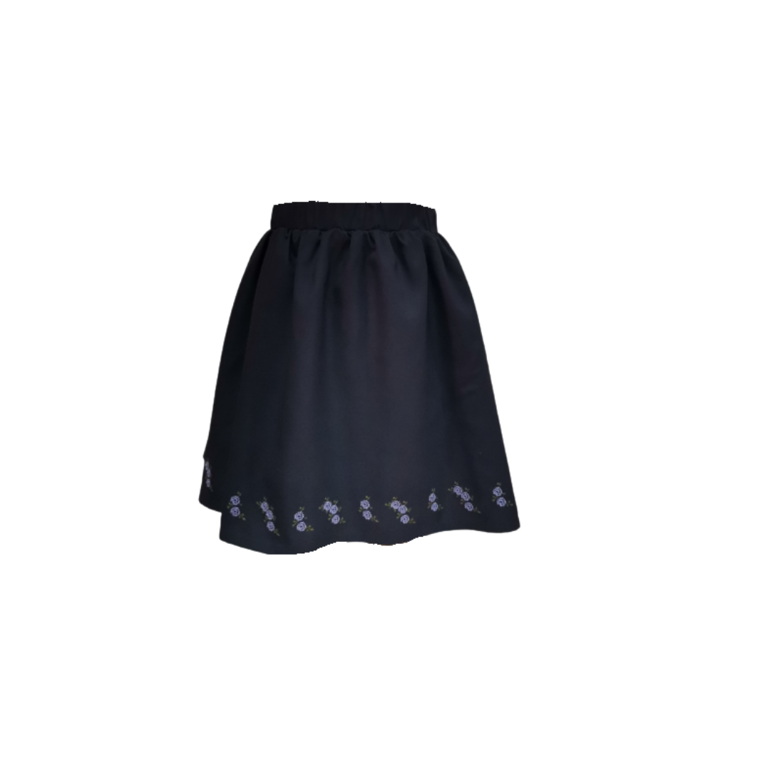 Bass - Embroidered Floral Poplin Puff Skirt