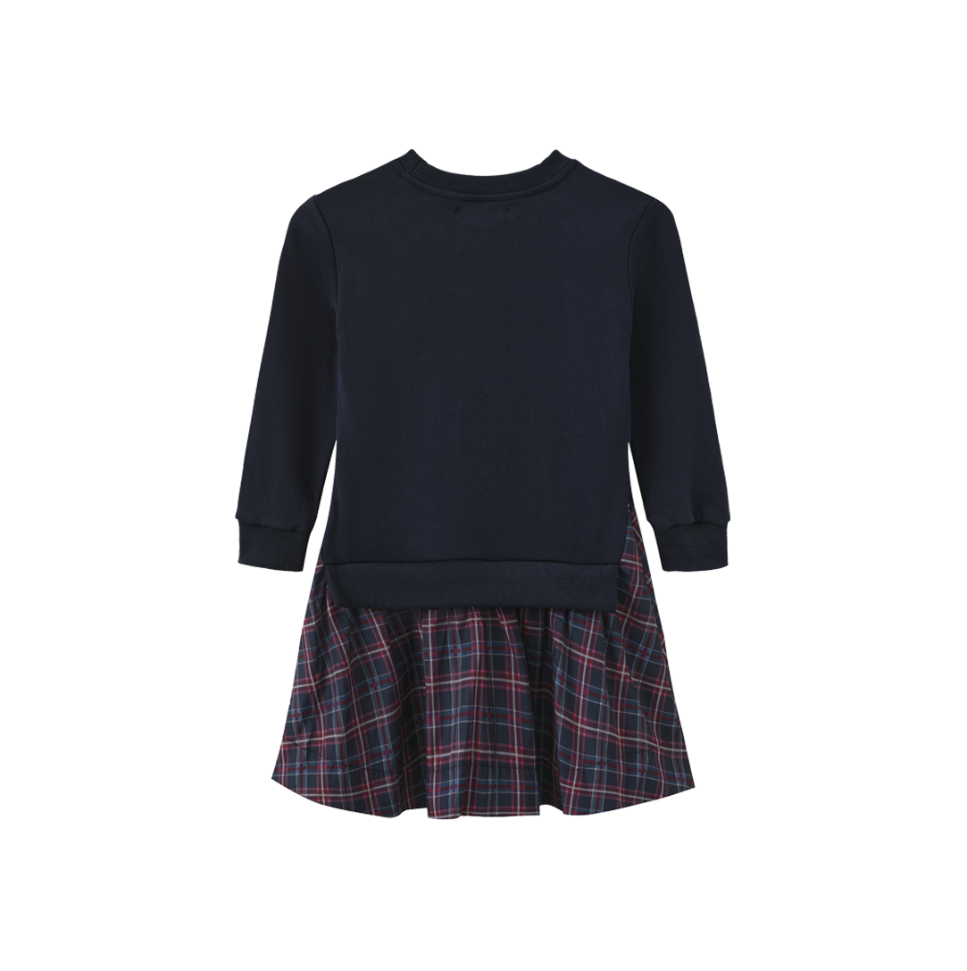Mixed Fabric Sweatshirt Dress