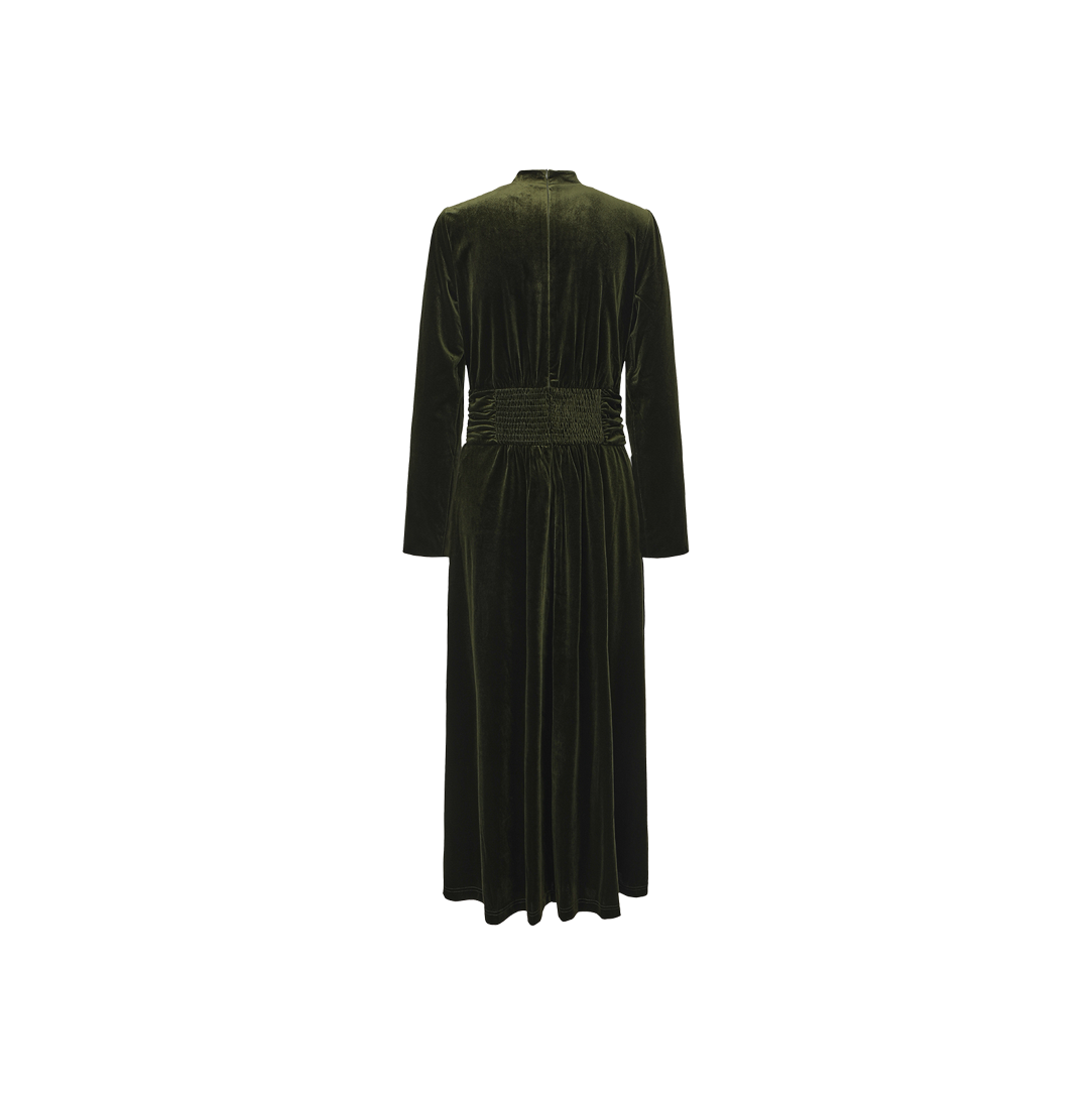 Twist Neck Velvet Dress