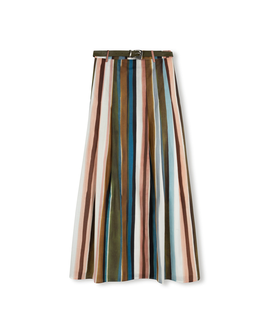 Striped Maxi Poplin Skirt