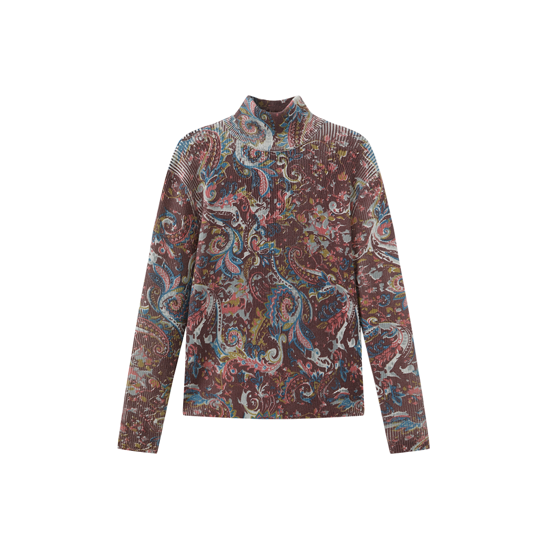 Ribbed Printed Sweater