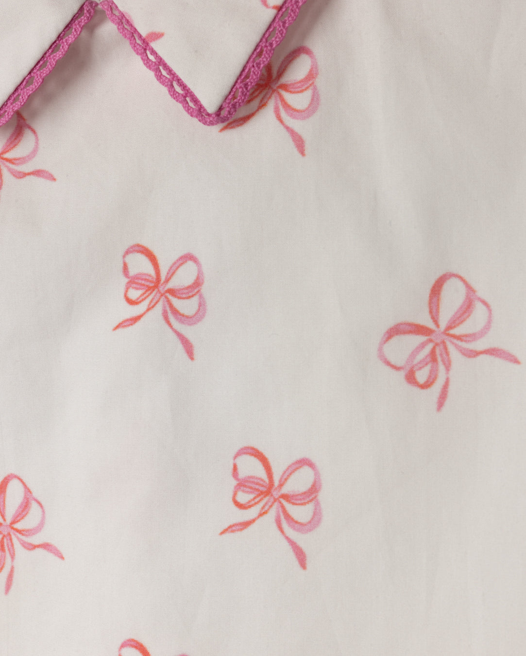 Bow Printed Trim Blouse