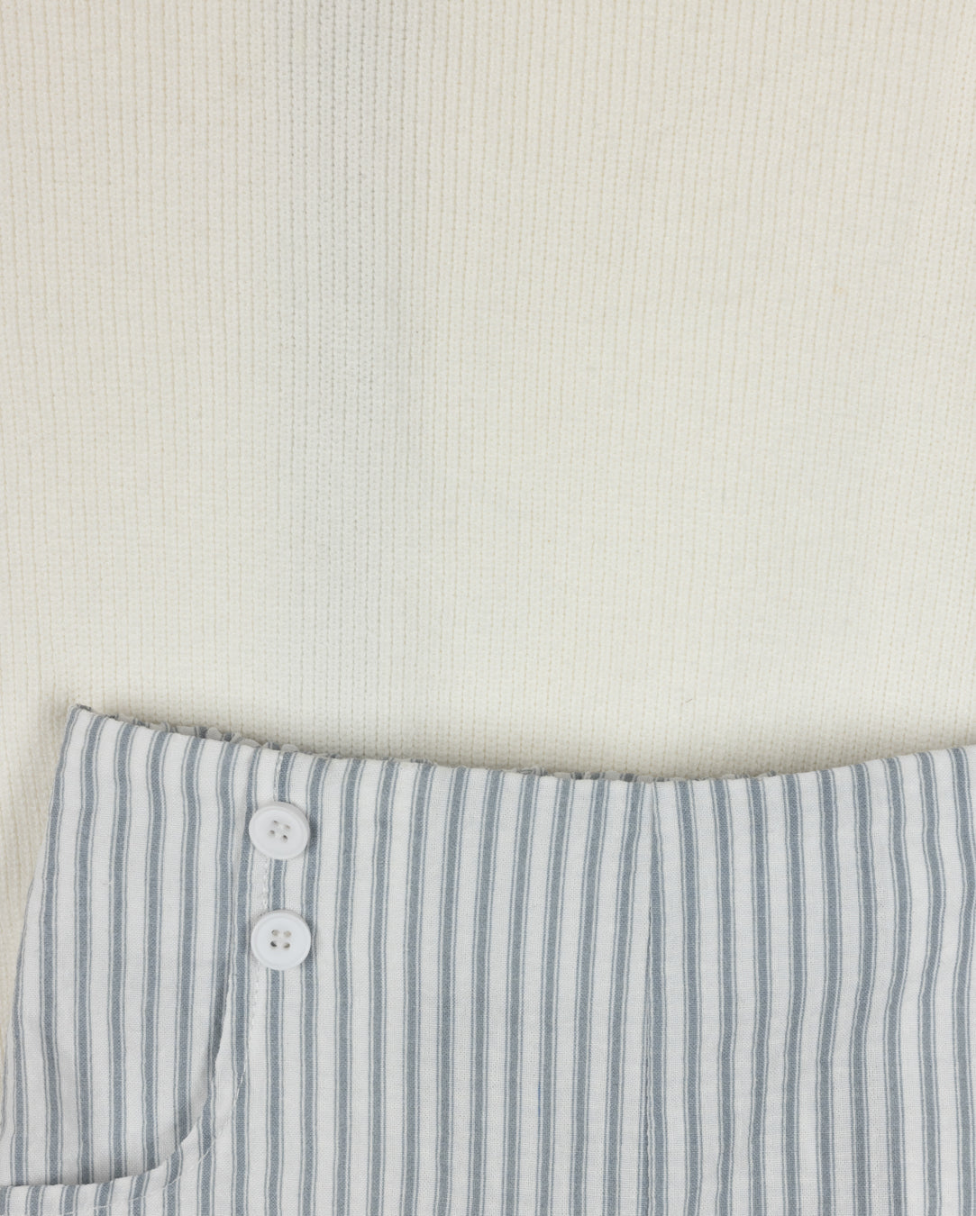 Cotton Pinstriped Shirt And Shorts