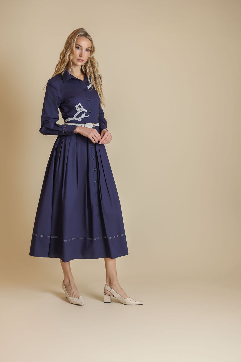 Long Sleeve Poplin Dress