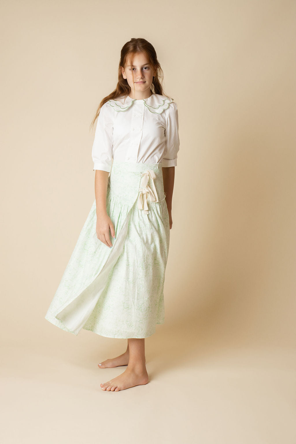 Carvin Printed Side Wrap Midi Skirt - Junees