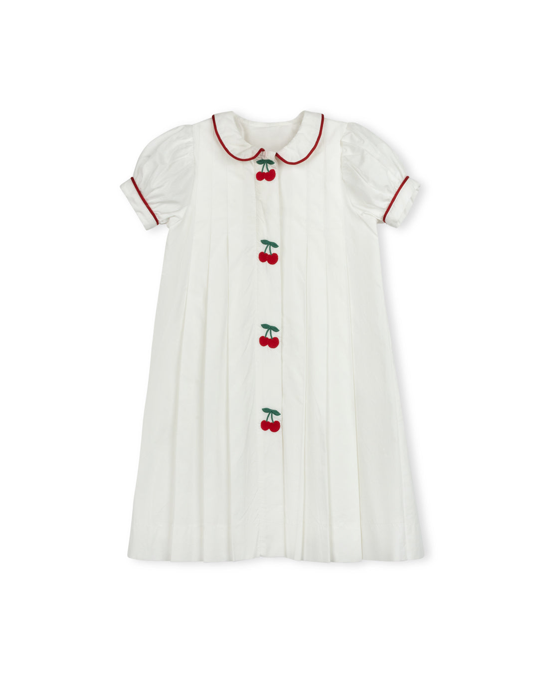 Tessa Embroidered Cherry Pleated Dress