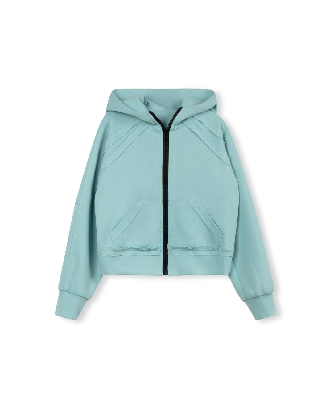 Raw Edge Zip Up Sweatshirt