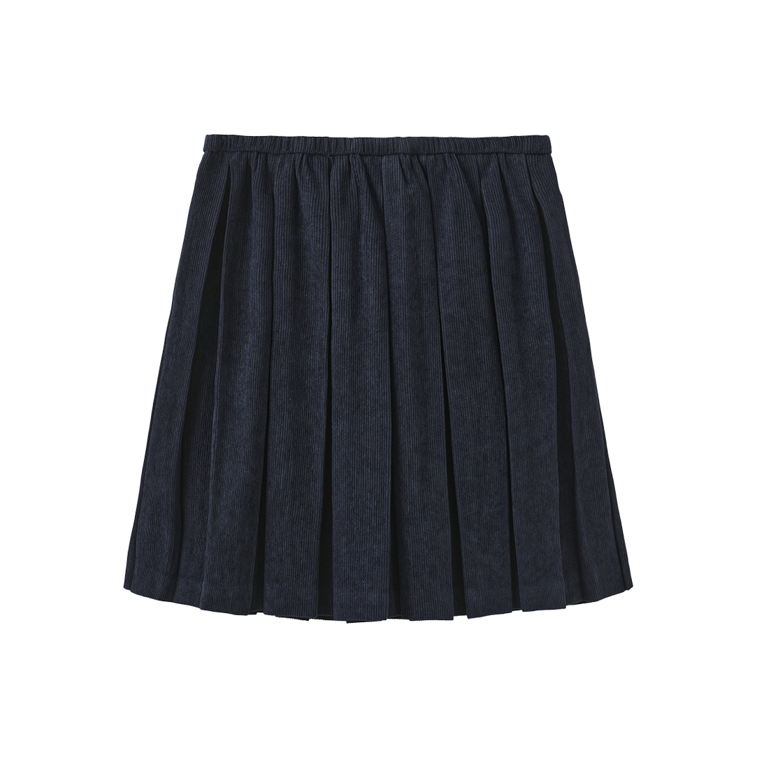 Corduroy Pleated Pull On Skirt