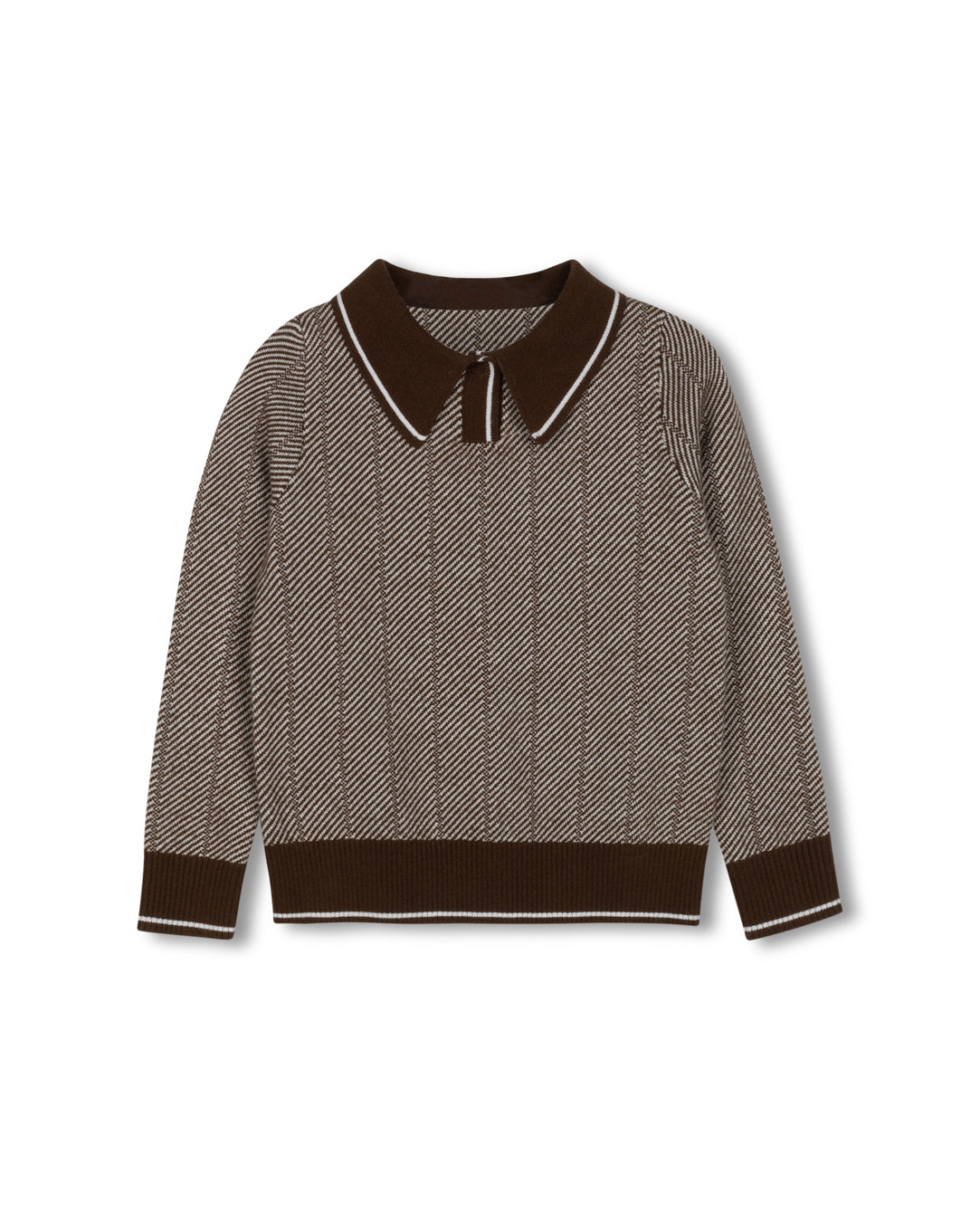 Beam Chevron Collared Knit Sweater