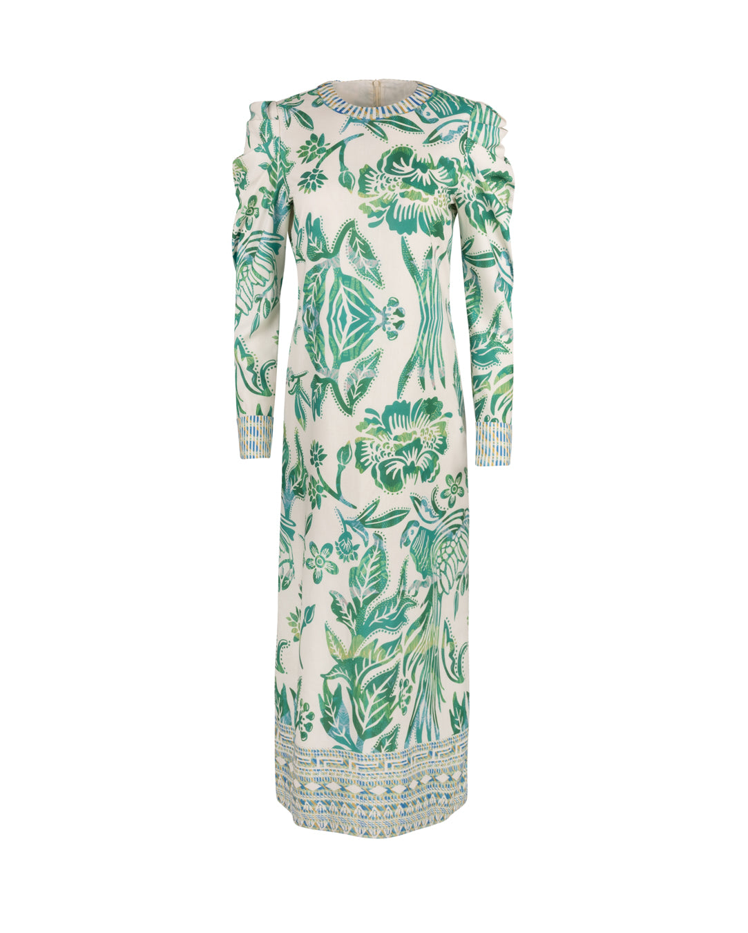 Puff Sleeve Floral Print Dress W-17956