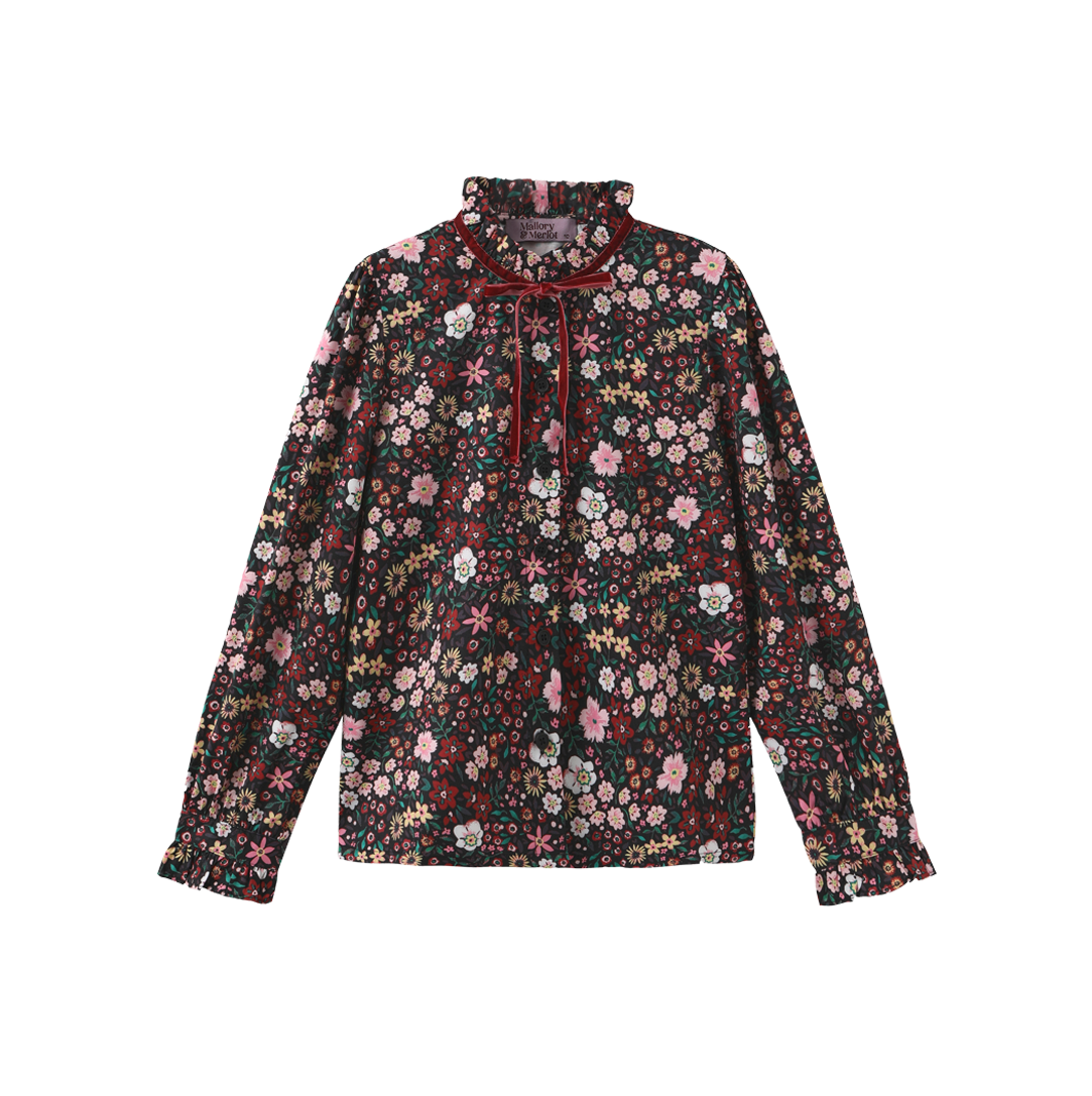 Gina Printed Ruffle Blouse