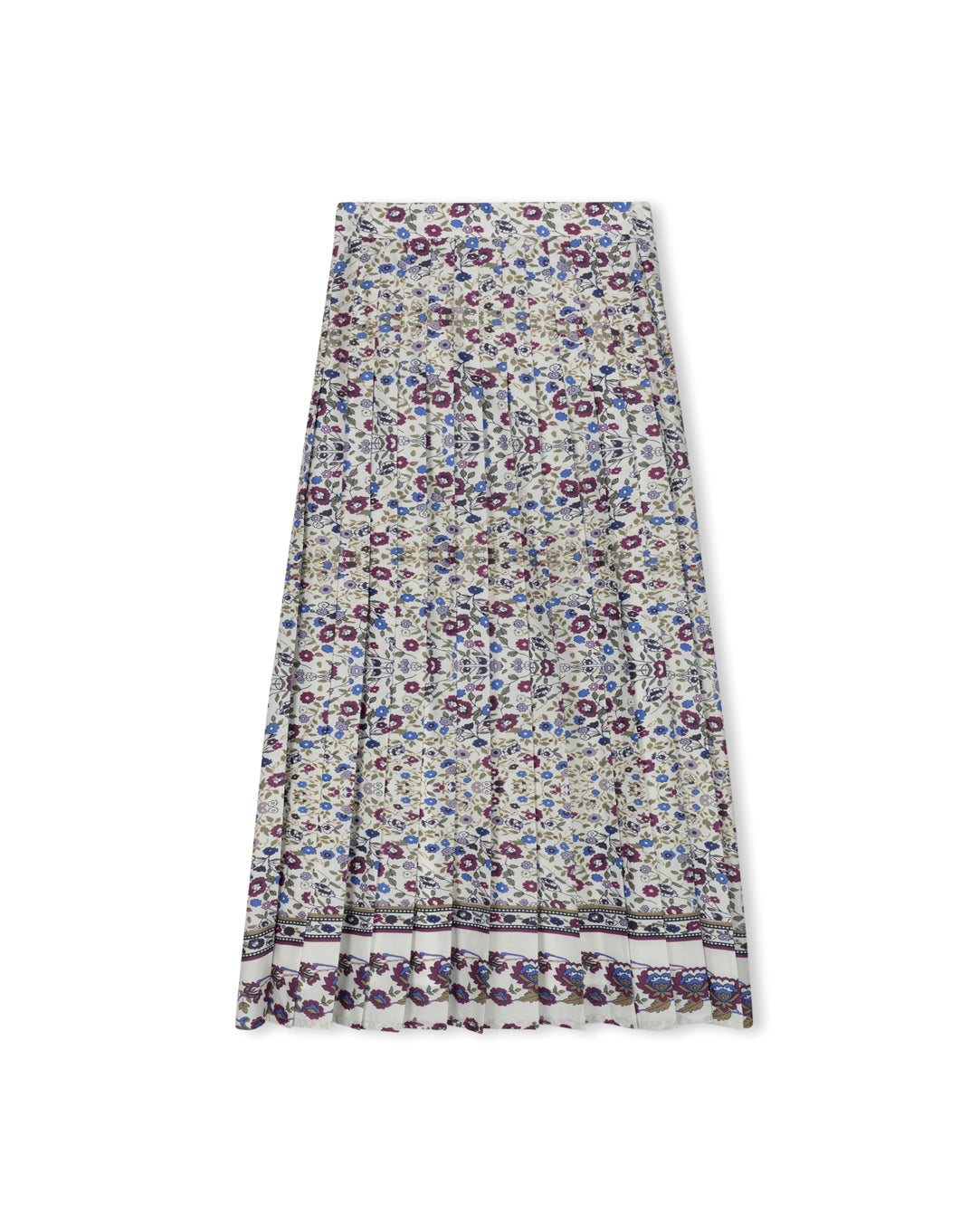 Floral Printed Drop Pleated Skirt