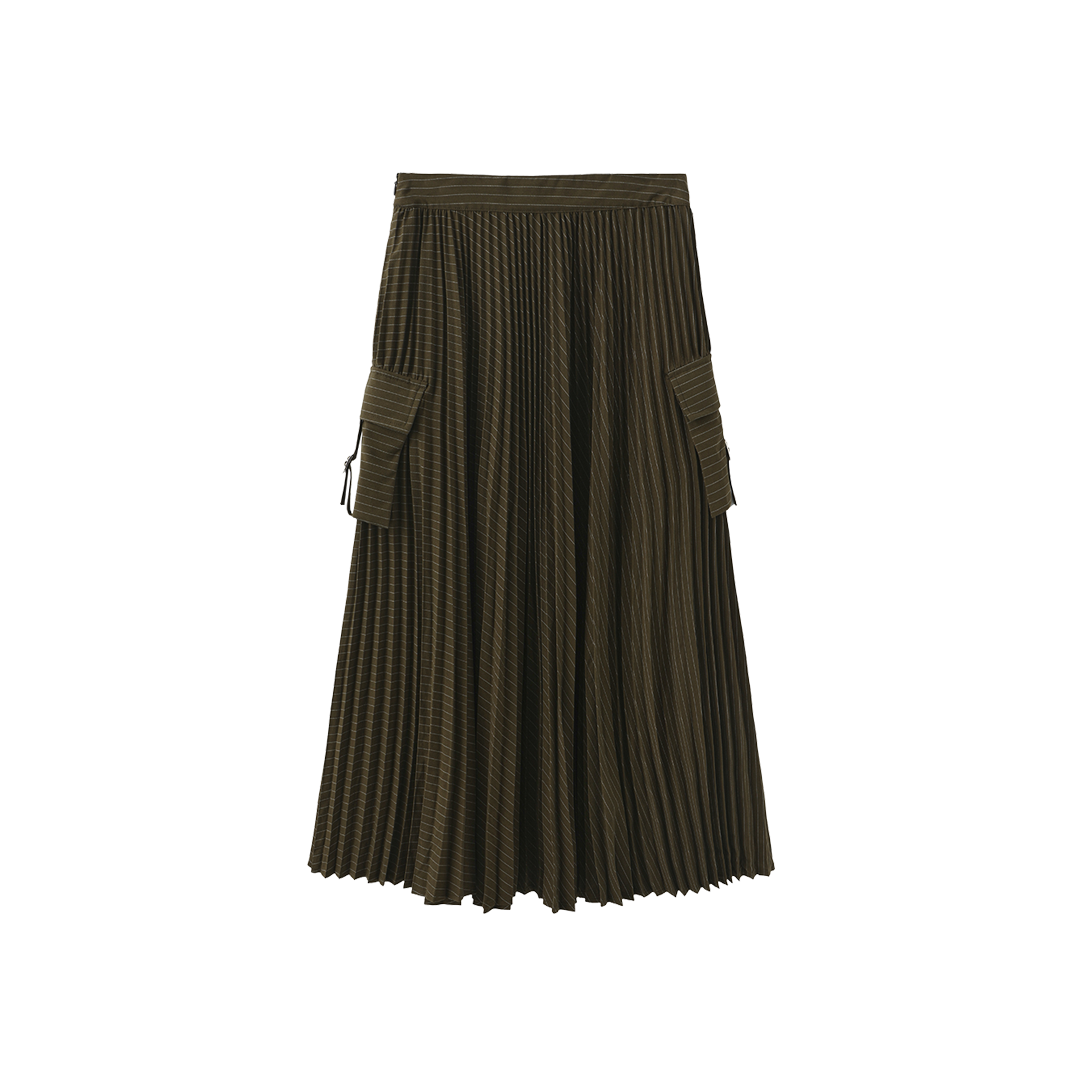 Side Cargo Pocket Pinstriped Skirt