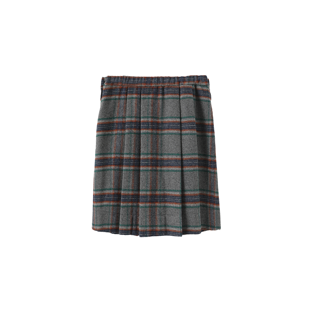 Fink Plaid Wool Skirt