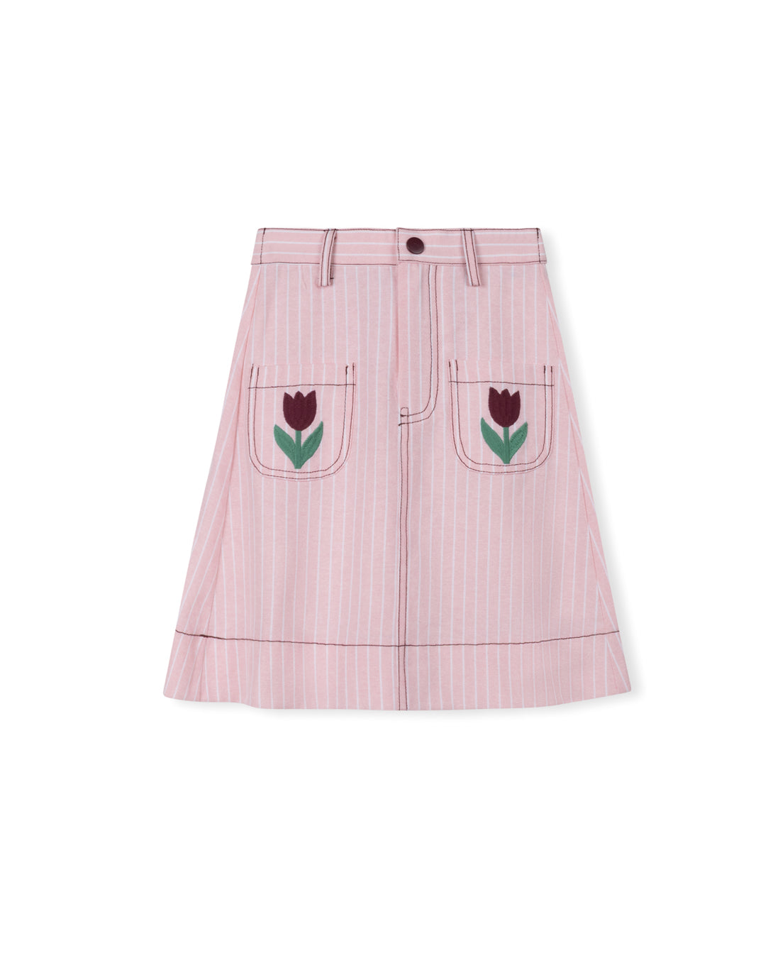 Tulip Striped Pocket Skirt