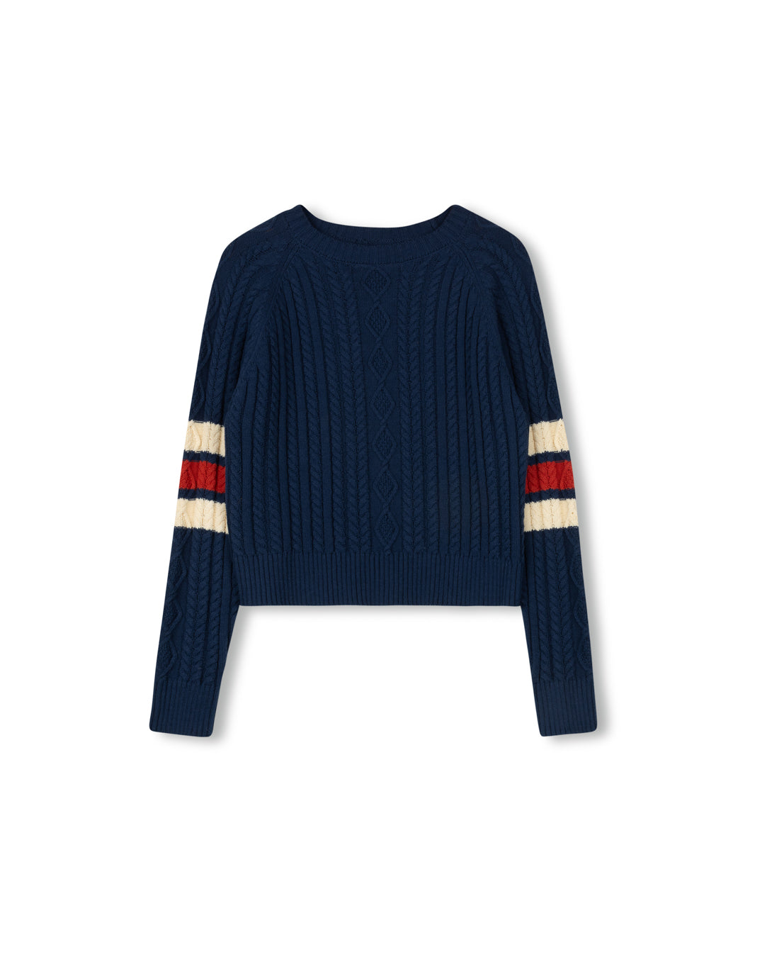 Sleeve Detail Cable Knit Sweater W-20949