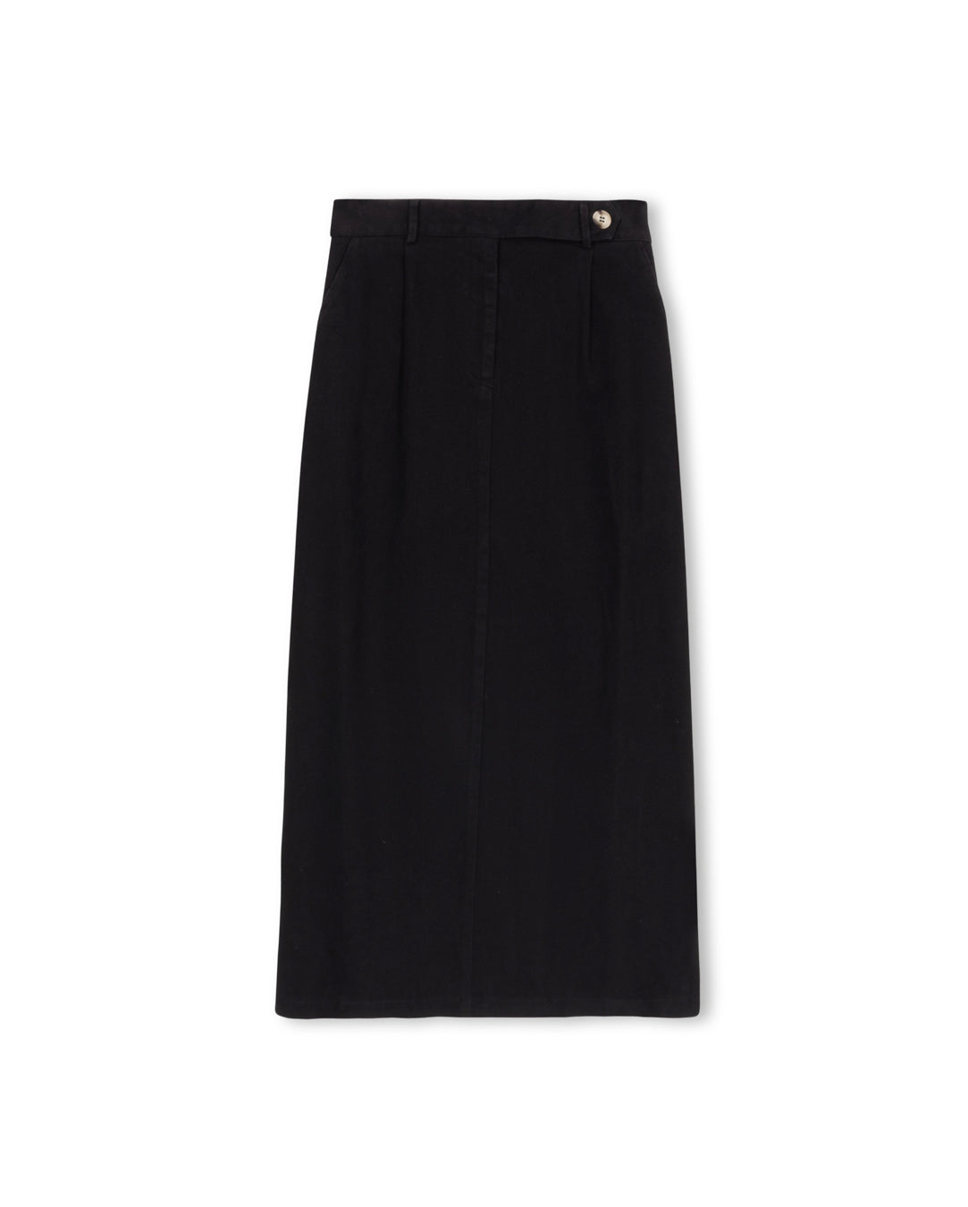 Button Waist Detailed Denim Skirt