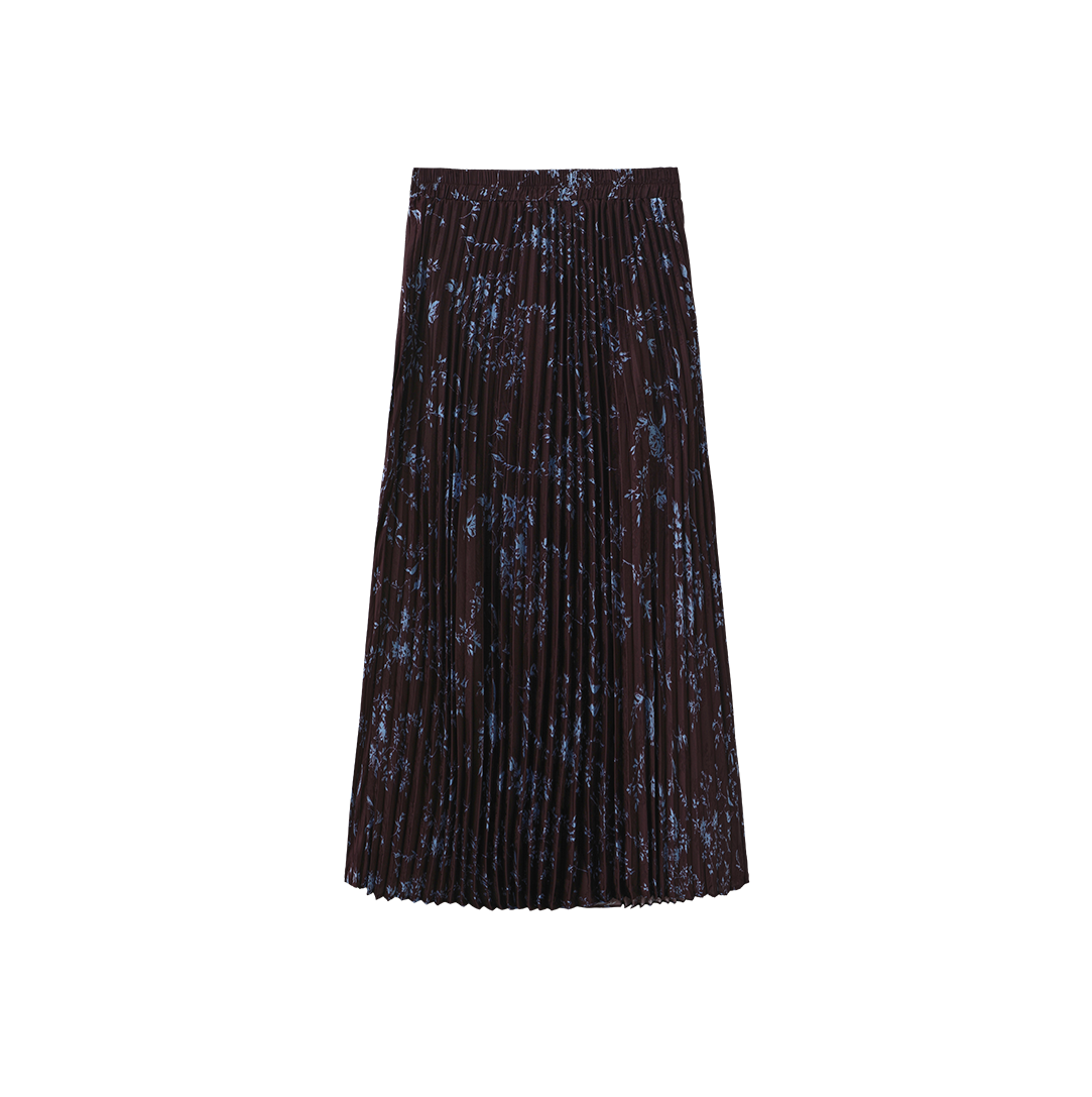 Printed Pleated Elastic Skirt