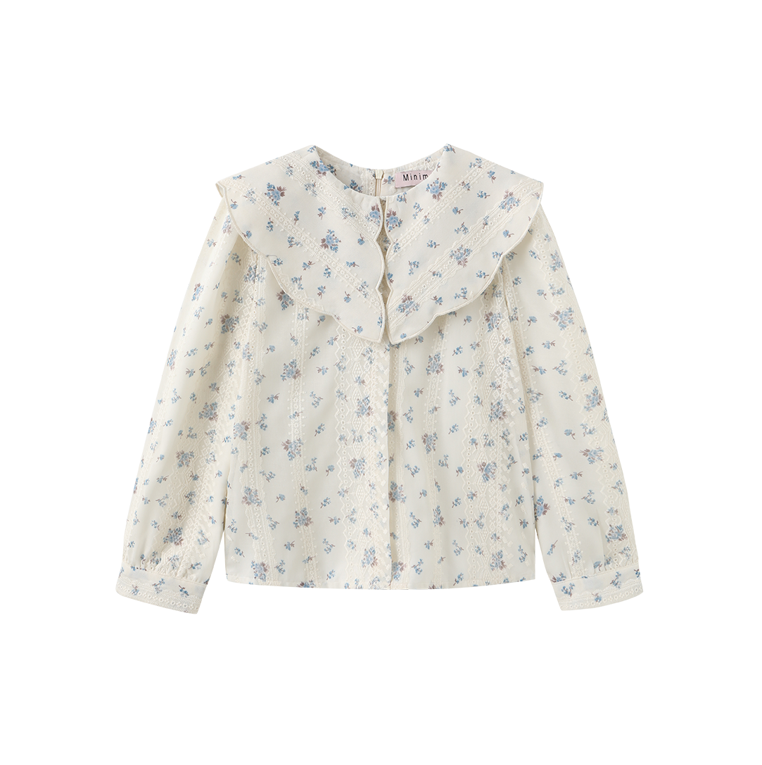 Chie Chiffon Embroidered Floral Blouse