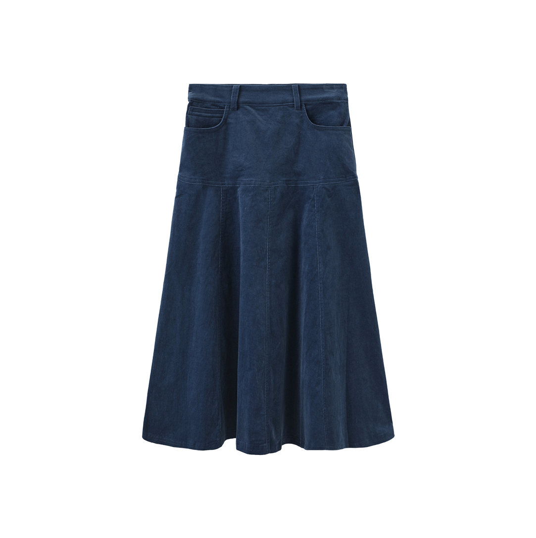 Rustic Drop Paneled Corduroy Skirt