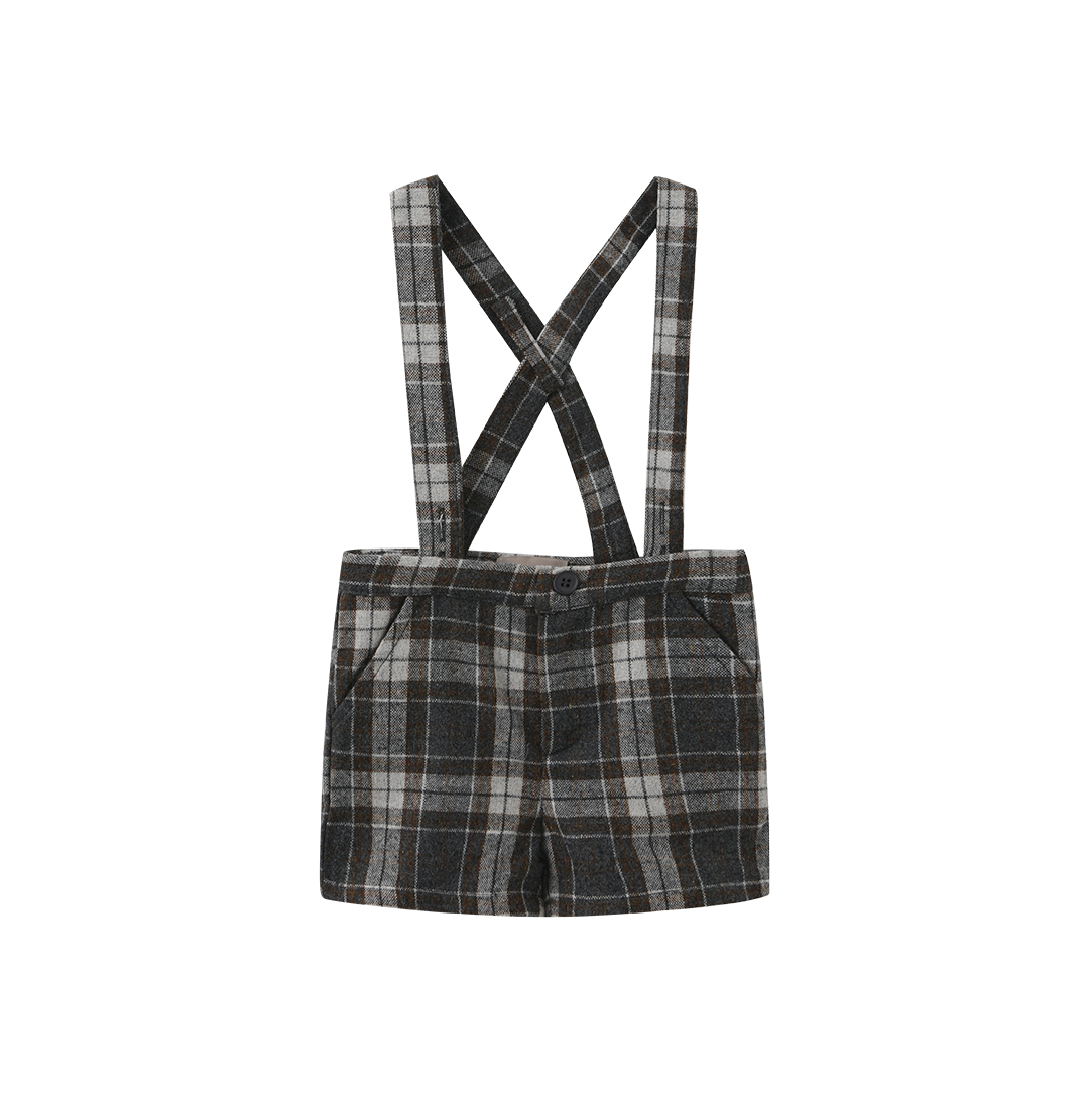 Iry Plaid Suspender Shorts