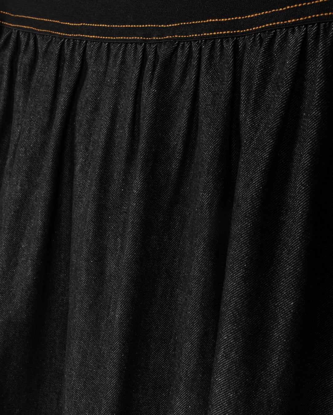 Denim Wide Elastic Band Midi Skirt - Junees