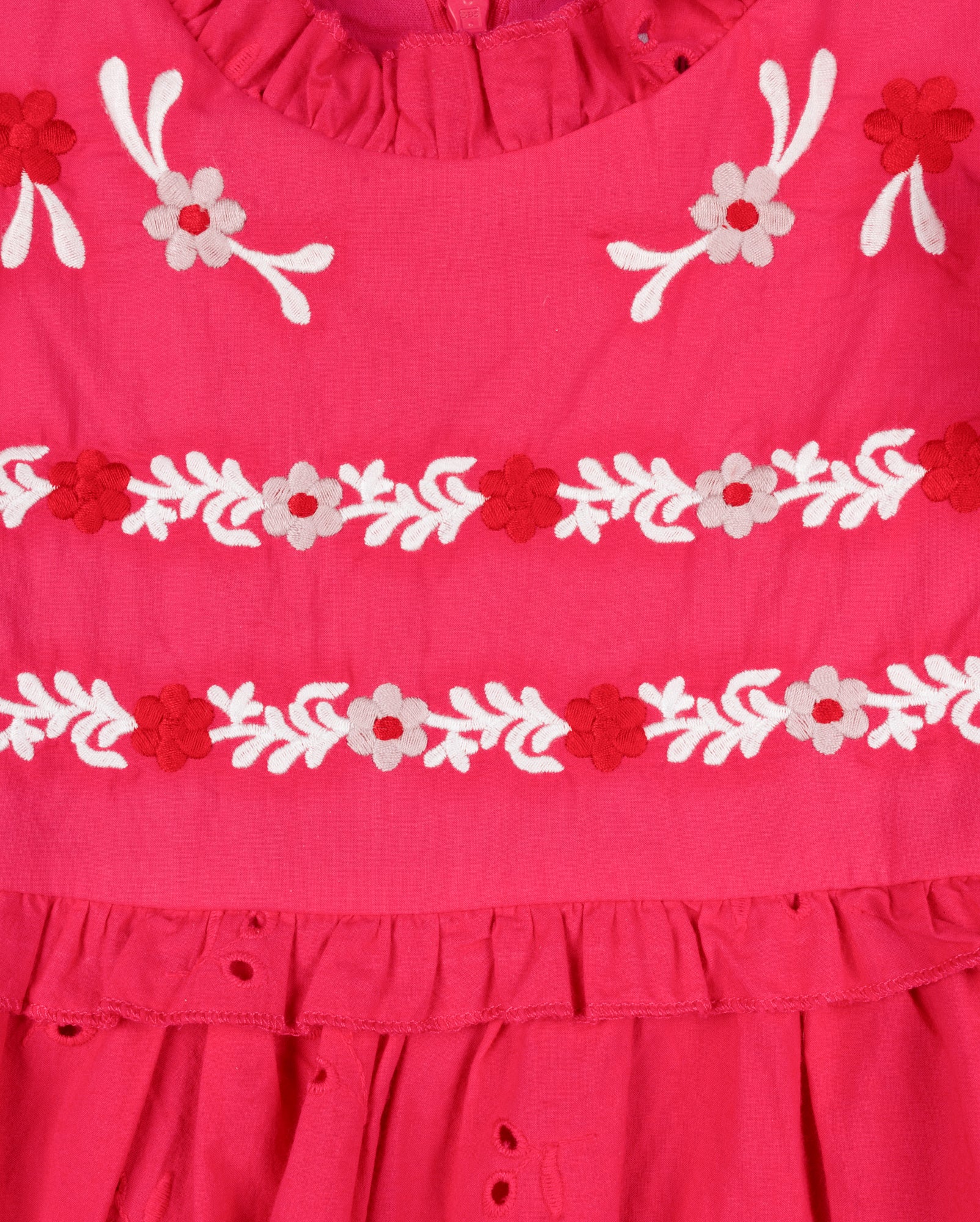 Eyelet And Embroidered Detail Dress