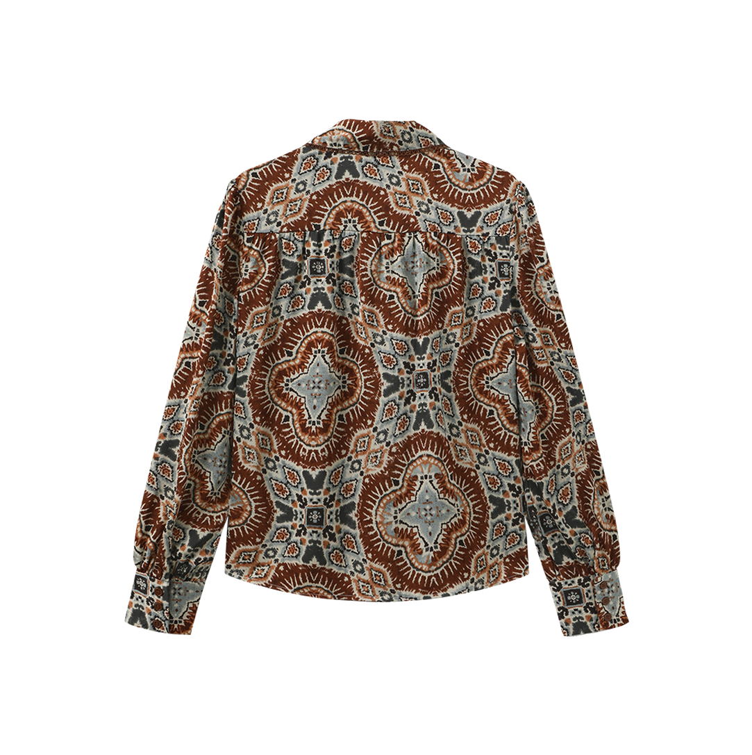 Printed Collar Detail Blouse
