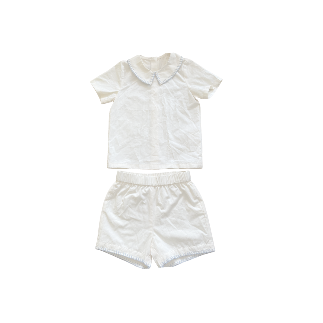 Alveron - Pointy Collar Shirt And Shorts C-19407