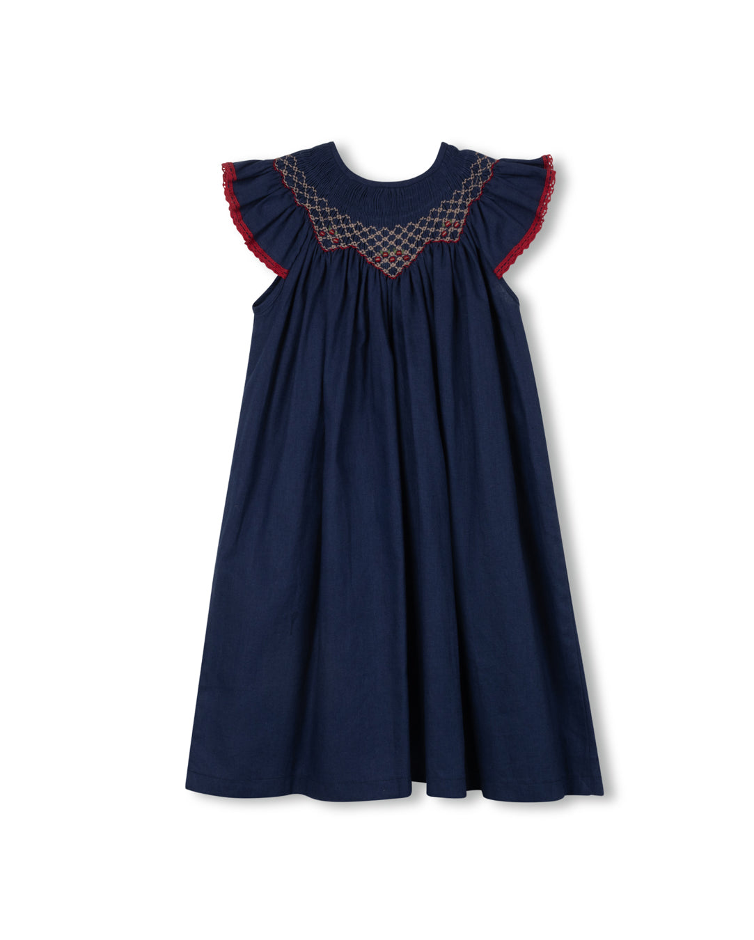 Till Smocked And Detailed Neck Dress - Junees