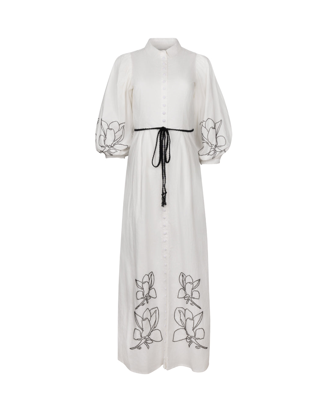 Floral Beaded Shirt Dress - Junees