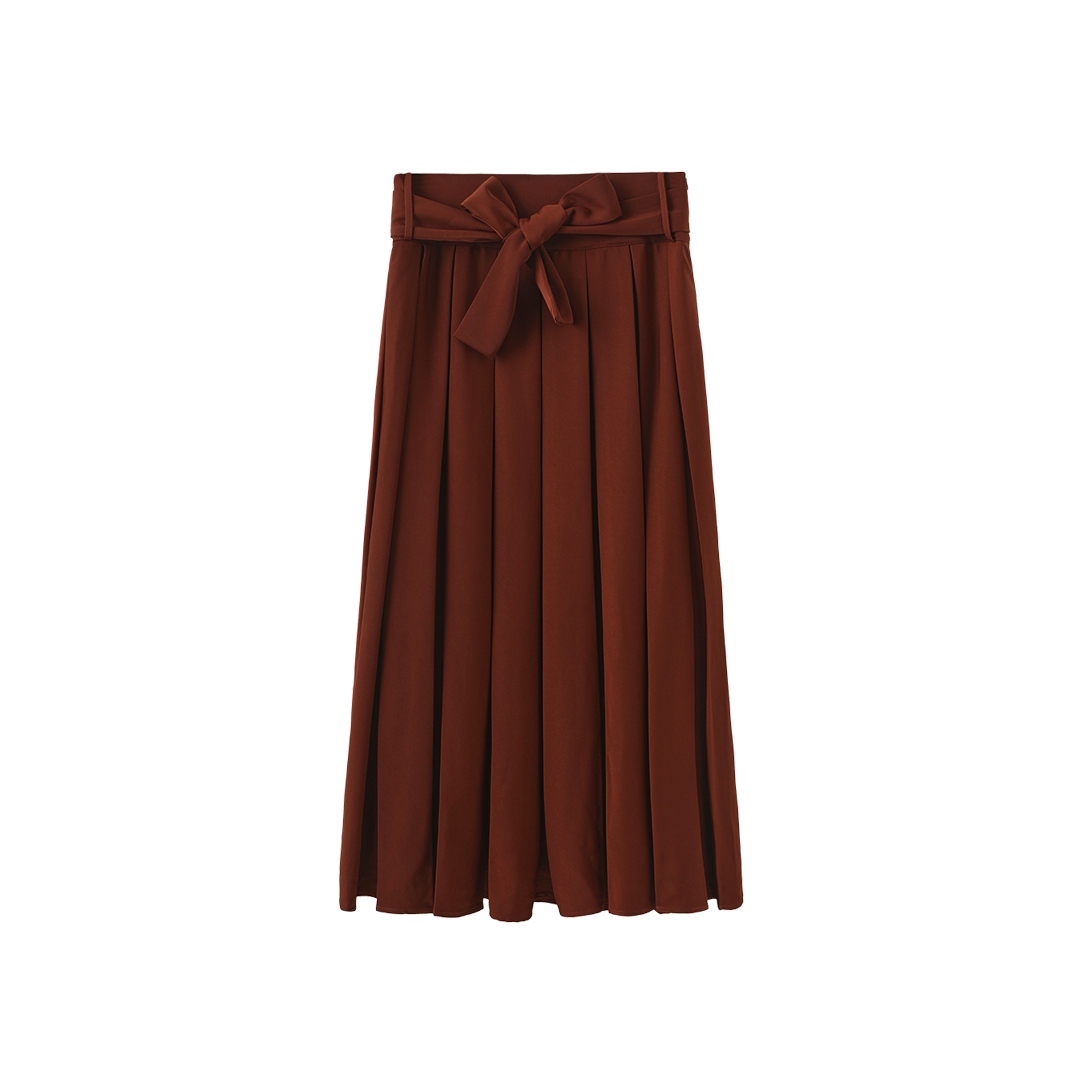 Self Tie Pleated Skirt