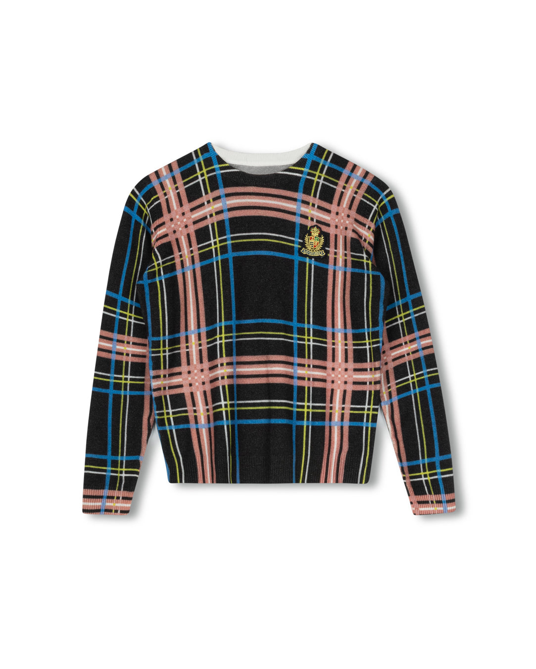 Knit Plaid Enameled Top