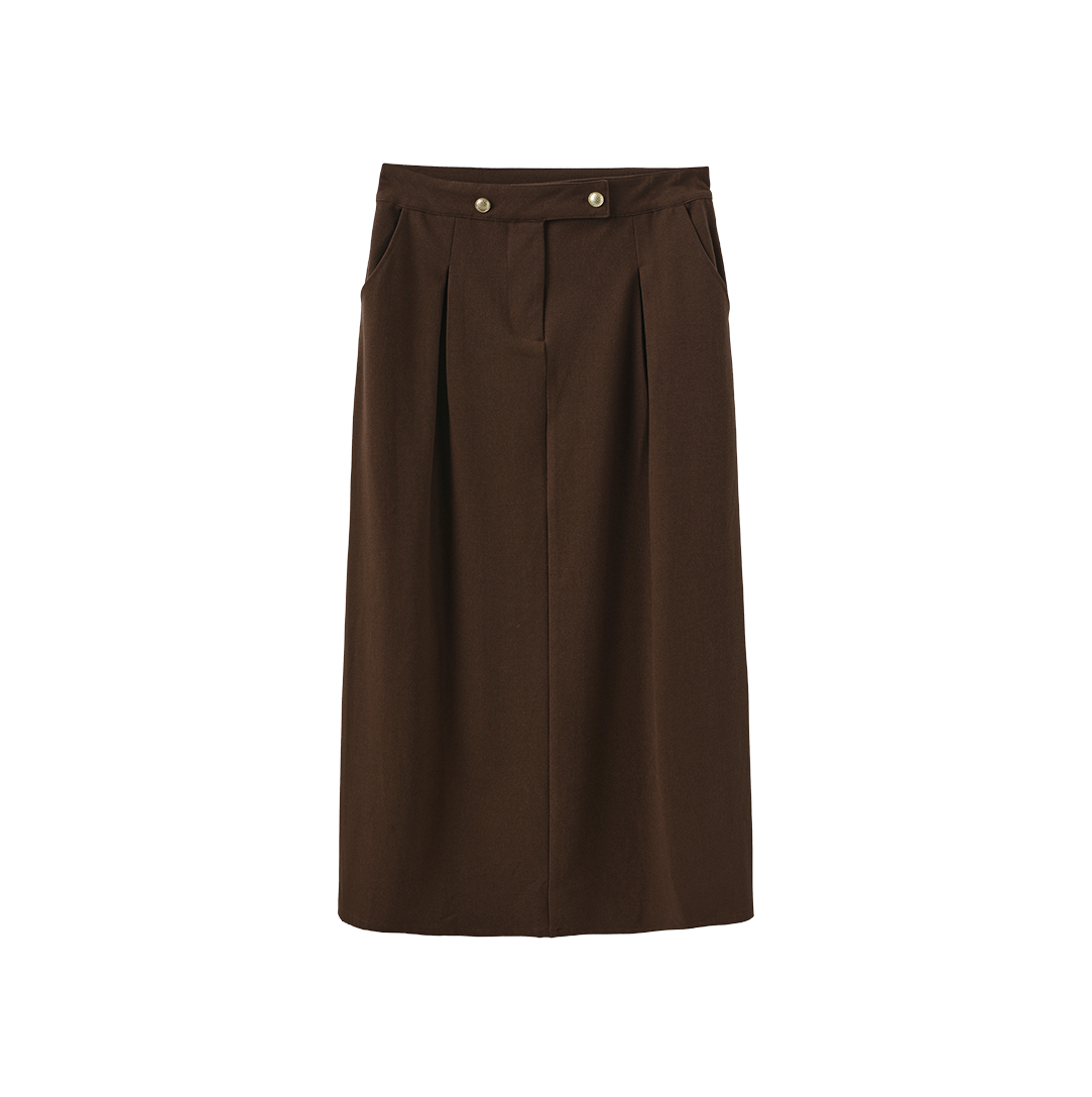 Wool Double Button Skirt